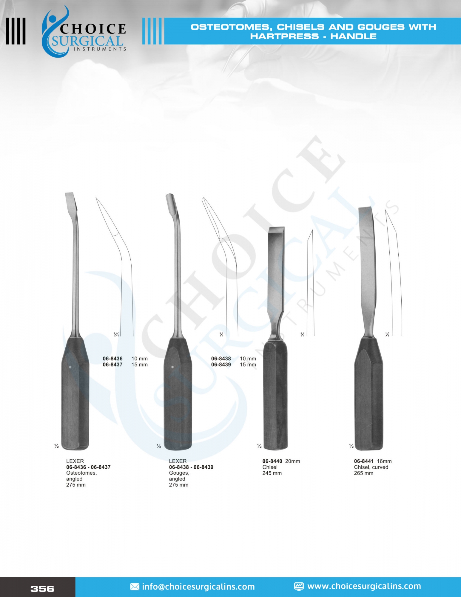 Mallets, Tampers, Chisels, Gauges, Bone Holding Forceps, Bone Rongeurs, Bone Cutting Forceps, Menisc
